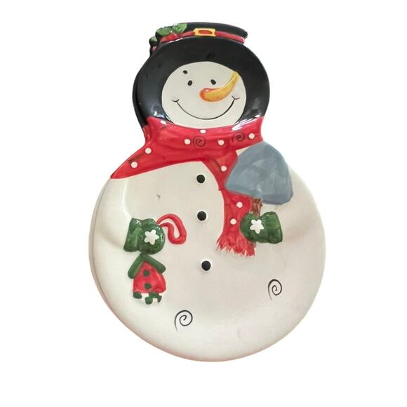 Set of 4 Snowman plates w 2 snowmen coffee mugs Christmas festive holiday - Picture 1 of 8